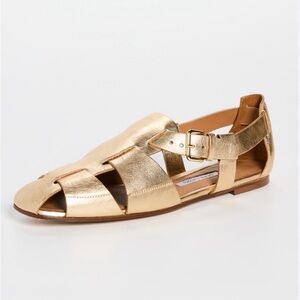 Emme Parsons Ernest sandal - new in box - in gold calfskin leather sz 37.5.